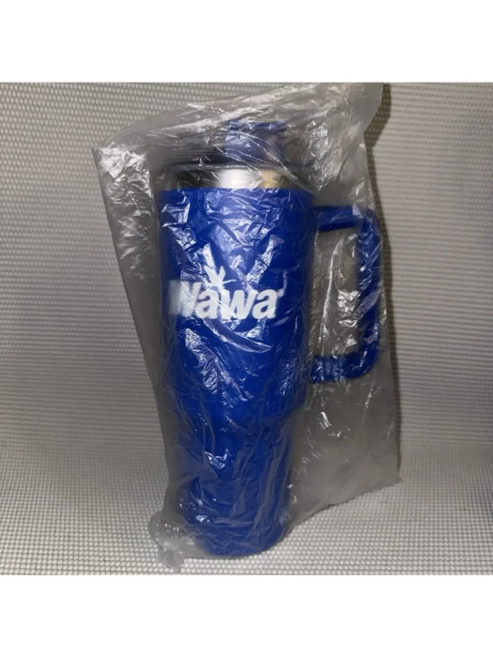 WAWA Blue Stainless Steel 40oz Tumbler Hot Cold Beverage Lid Straw Travel Coffee